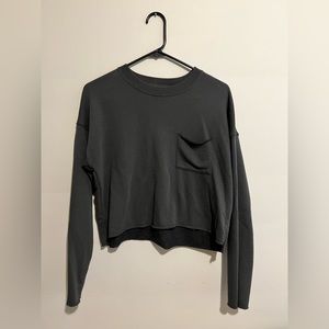 aerie Gray Cropped Sweatshirt